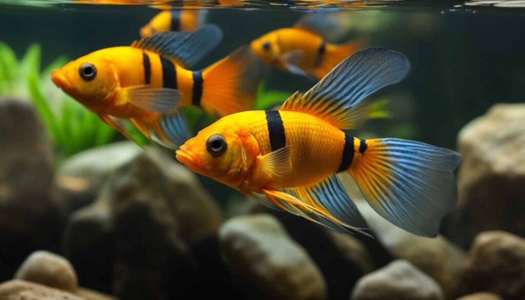 Apistogramma trifasciata feeding